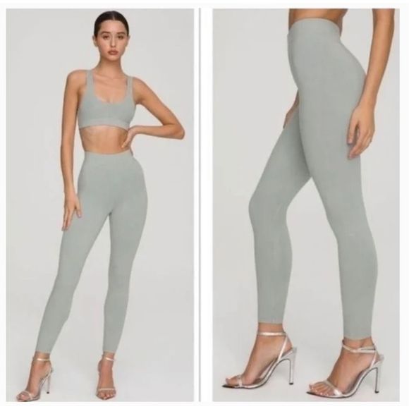 Good American Quarry Essential High Rise Stretch Gray Leggings Size 2 / Medium - Picture 1 of 9